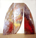 <b>Thunderbirds</b><br>1992, Ölfarbe, Aluminium, 3 Teile<br><em>Oil Color, Aluminum, 3 pieces</em><br>230 x 280 cm<br>Courtesy Mandeville Gallery San Diego<br>© VG Bild