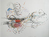 <b>Global dissolution I-V, 2021/22</b>,<br>35 x 50 cm, Bleistift, Buntstift, Kreide, Papier